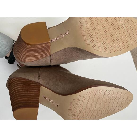 Violet & Red Jackson Heeled Boots Bootie Tan Size 8.5 NEW - Picture 8 of 9